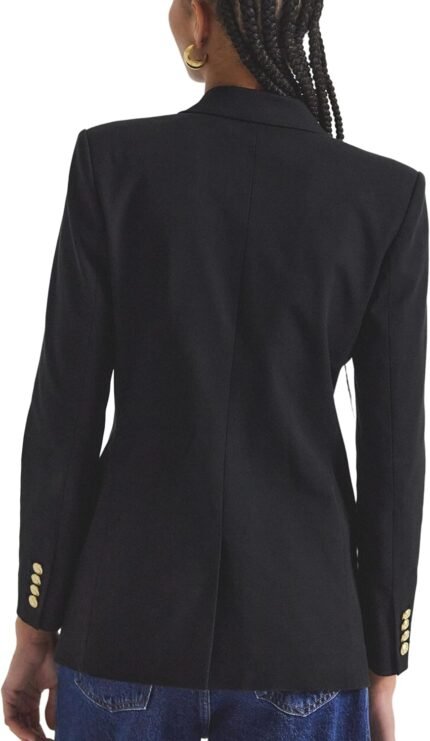 Derek Lam 10 Crosby Walter Women's Double Breasted Blazer Black