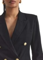 Derek Lam 10 Crosby Walter Women's Double Breasted Blazer Black