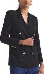 Derek Lam 10 Crosby Walter Women's Double Breasted Blazer Black