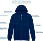 Gildan Unisex Adult Fleece Zip Hoodie Sweatshirt G18600